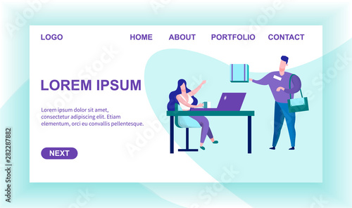 Young Woman Sitting at Table Working with Laptop