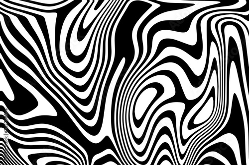 Abstract wavy background. Optical illusion motion striped 3d effect.