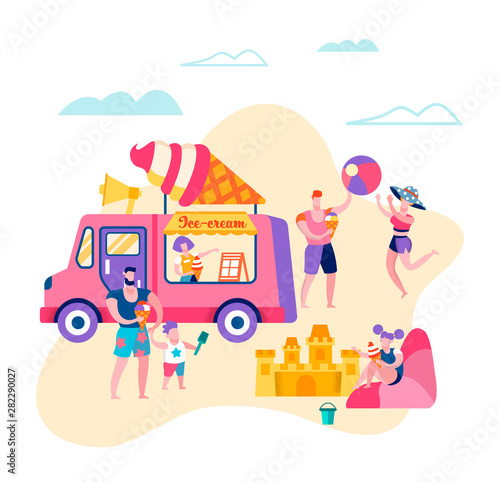 Happy Family Summertime Vacation, Weekend, Relax