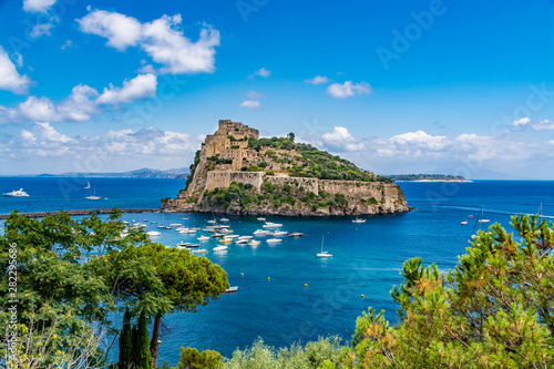 Aragonese Castle - Castello Aragonese on a beautiful summer day, Ischia island, Italy photo