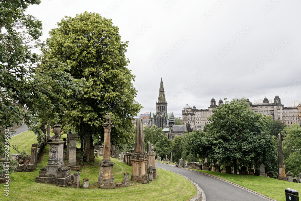 Glasgow Necropolis, Cathedral and Royal Infirmary - Glasgow, Scotland, UK