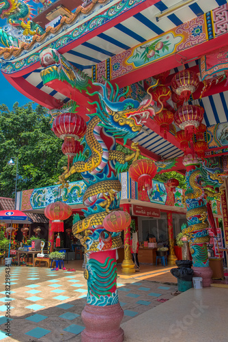 At Wat Saman Rattanaram in Chachoengsao, there is a giant Reclining Ganesha which is said to be the biggest in Thailand photo