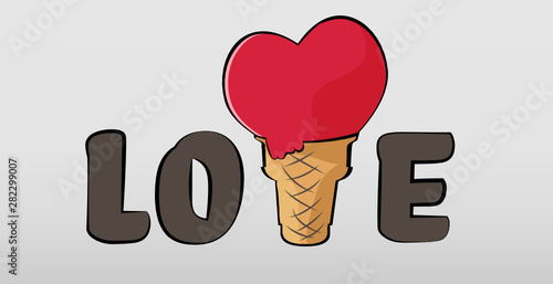 Lecker Eis-Creme Comic Illustration