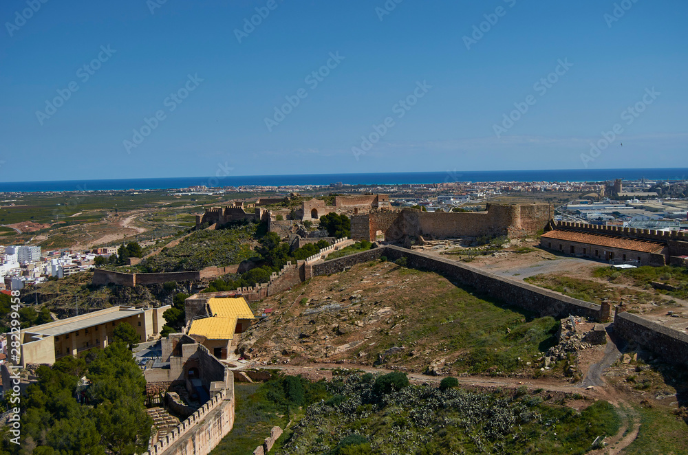 Old medieval walls of the Castle of Sagunto