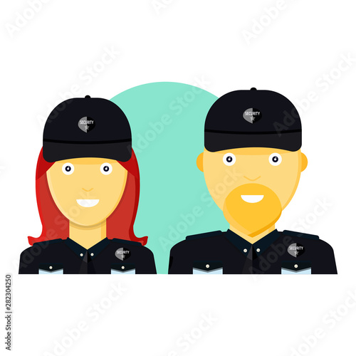 Woman, man escort security