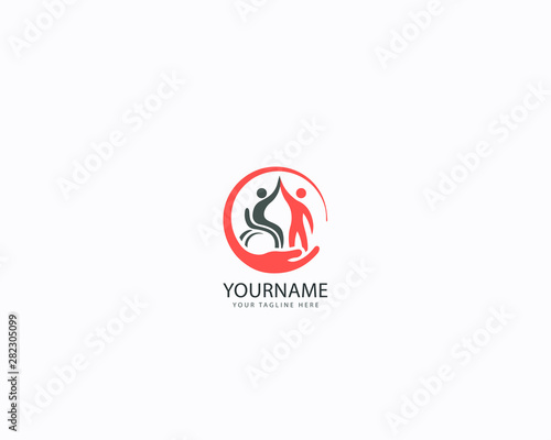 Modern Passionate Disability People Support In Wheel Chair Logo Illustration