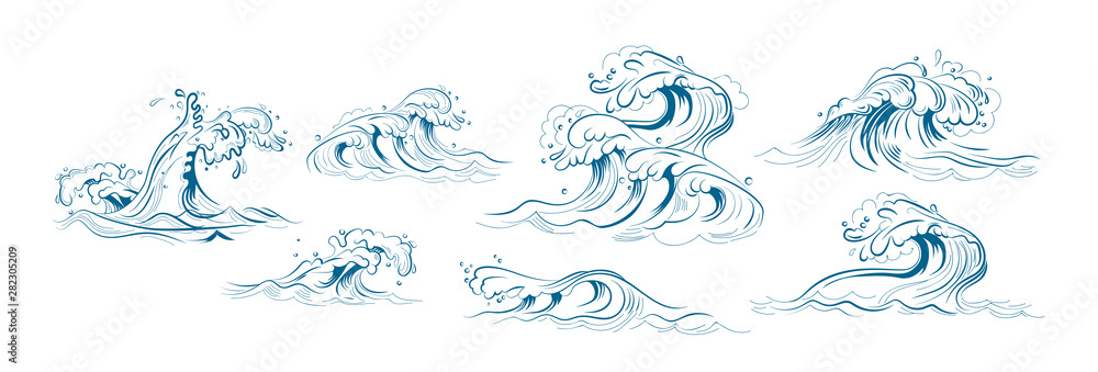 Sea waves set Sea waves set