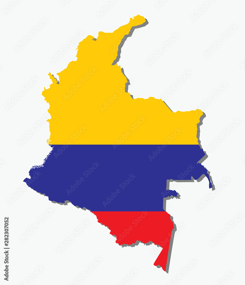 Colombia flag map