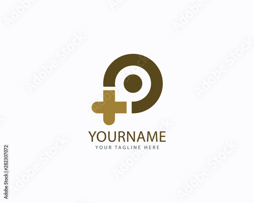 Abstract initial letter p logo design