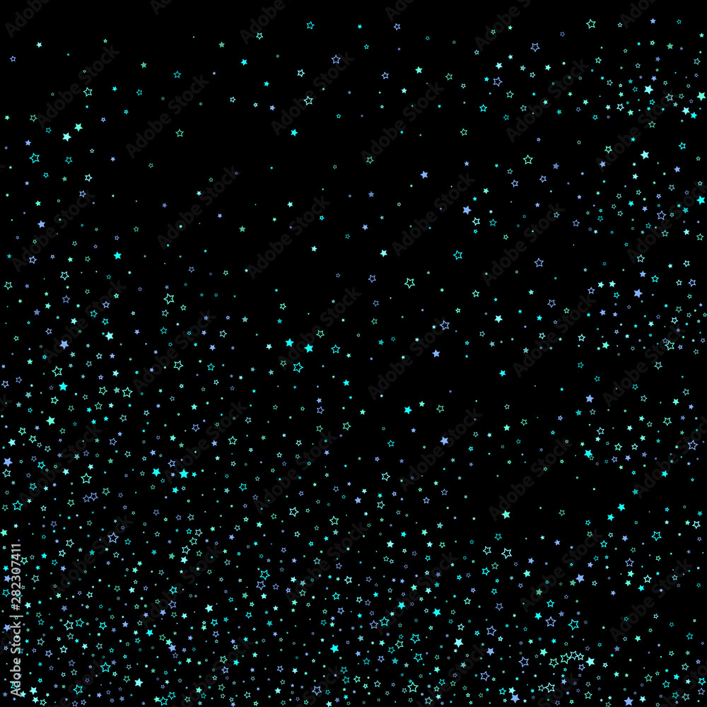 Blue, cyan, turquoise glitter stars, confetti. Blue, cyan, turquoise glitter stars, confetti.