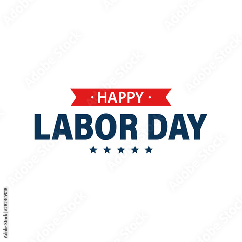 Labor day holiday banner. Happy labor day greeting card. USA flag. United States of America. Work, job. Vector illustration.