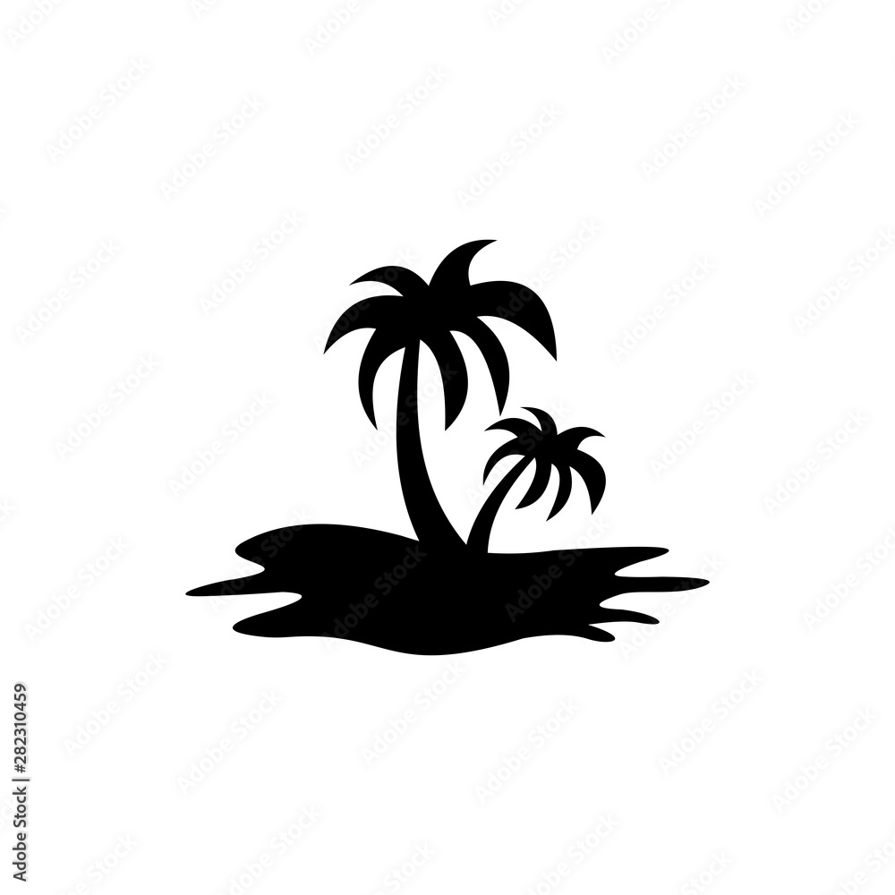 summer palm logo vector icon template