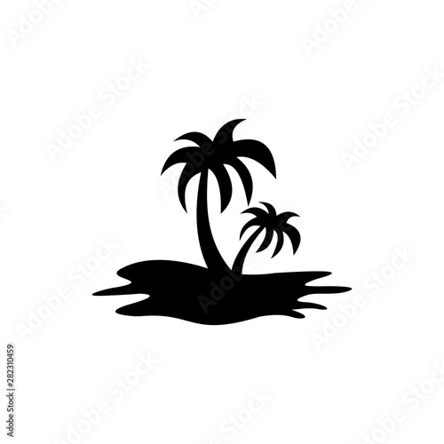 summer palm logo vector icon template