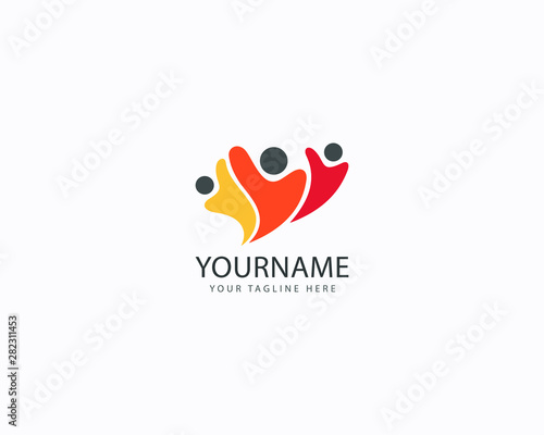 people logo design graphic for family care,social relationship,healthy people,happy kids,adoption child,education school,foundation community and medical clinic