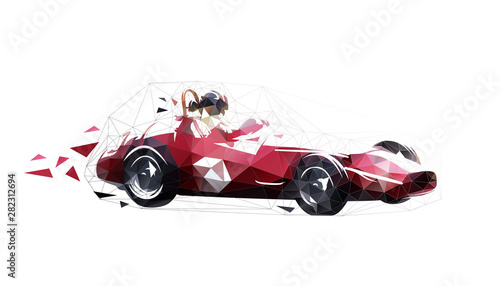 Retro racing car, low polyg...