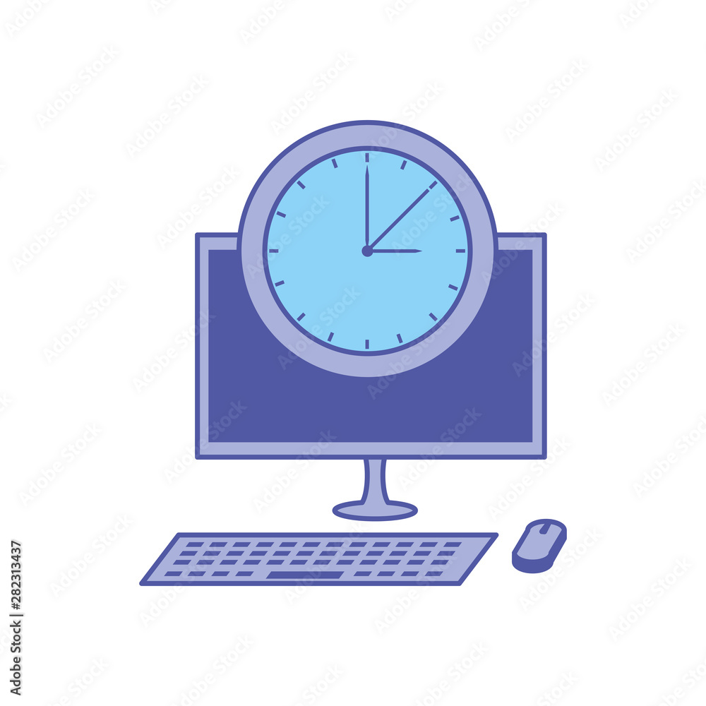 desktop computer device with time clock desktop computer device with time clock