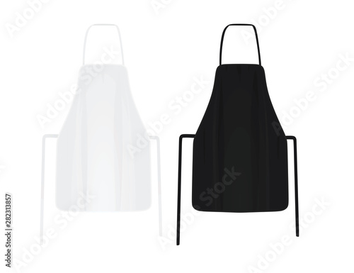 Black and white kitchen apron. vector illustration