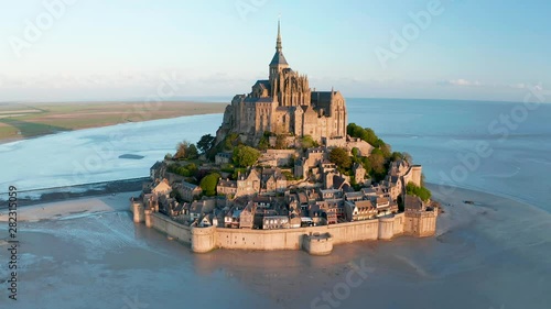 Mont Saint Michel aerial view