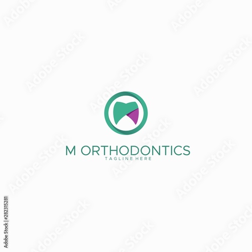 LETTER M FOR ORTHODONTICS LOGO DESIGN