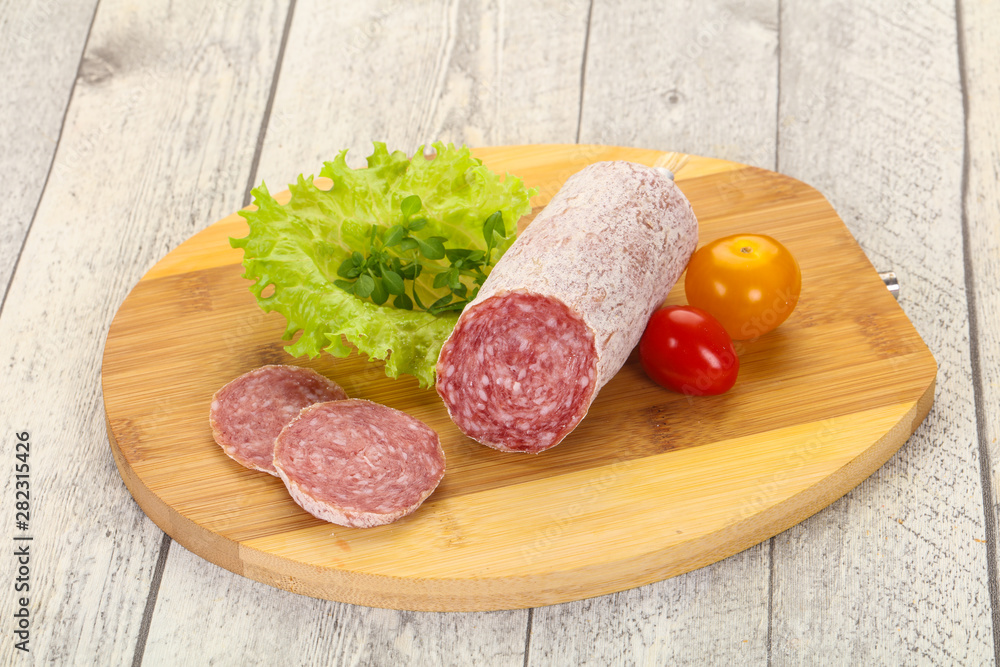 Italian dry Saliami pork sausage Italian dry Saliami pork sausage