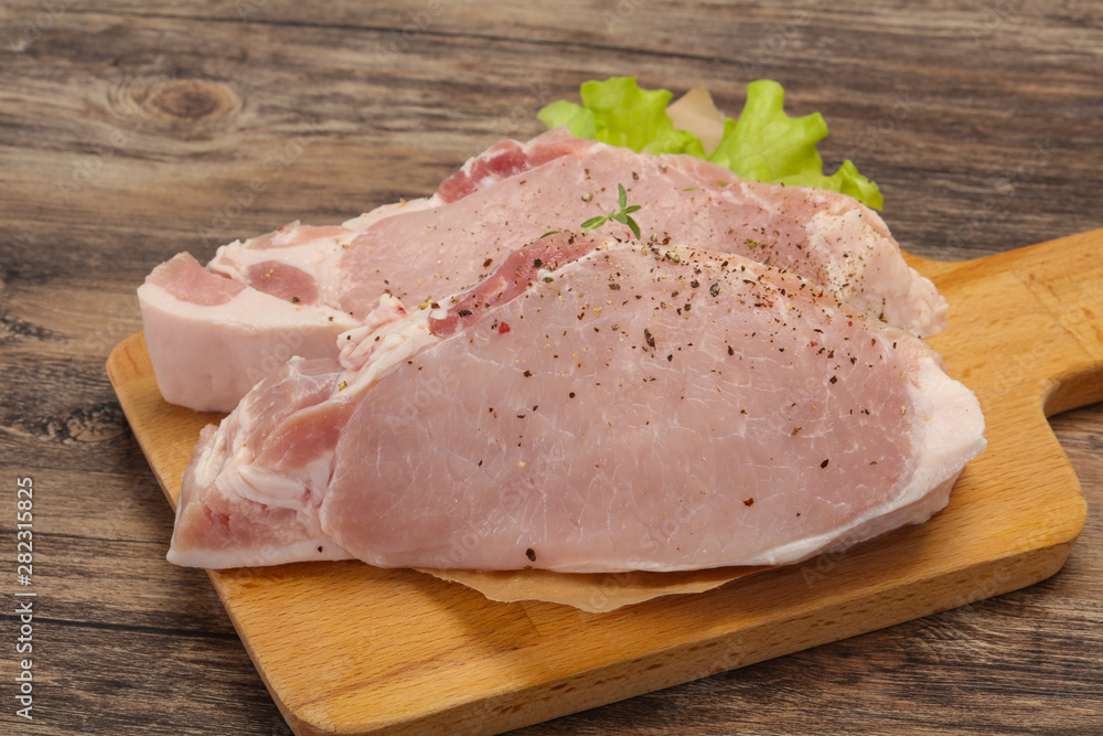Raw pork meat steak for grill Raw pork meat steak for grill