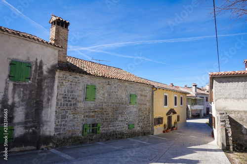 Gracisce Gračišće Croatia / 27th February 2019: Medieval town Gracisce in Istria Istra view old stone streets photo