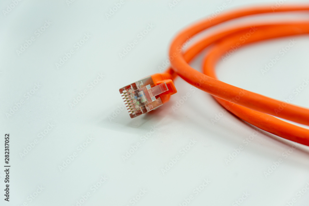Gros plan sur calbe RJ45 Gros plan sur calbe RJ45