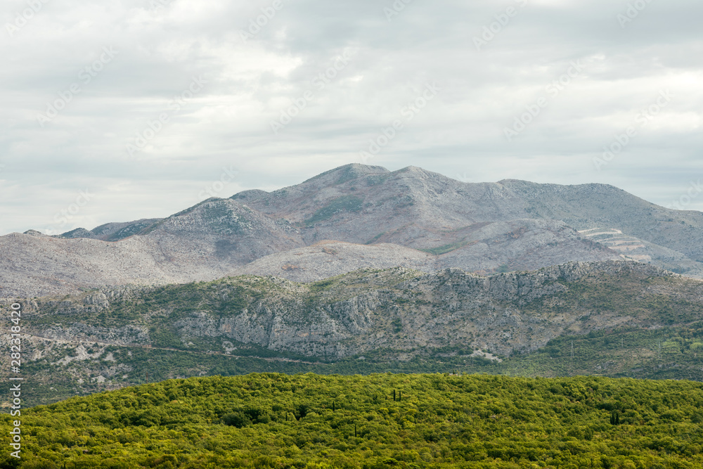 Mountain landscape in Dubrovnik, Croatia