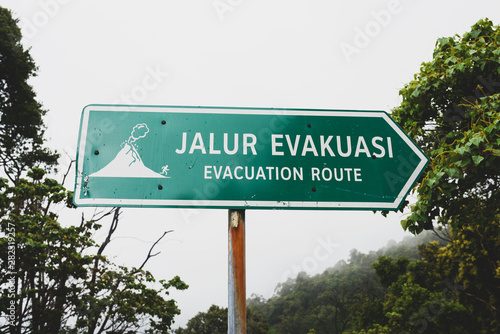 evacuation route sign
