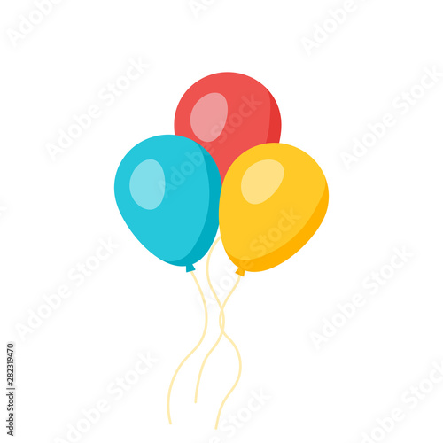 Colored isolated ballons. Flat trendy design vector ballons. Birthday celebration colorful ballon.