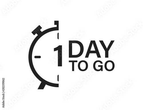 1 day to go isolated vector icon. Countdown vector sign. Vector alarm of sale or low price.