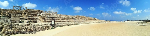 Ruins of ancient Cesarea city  built by Herod, Israel