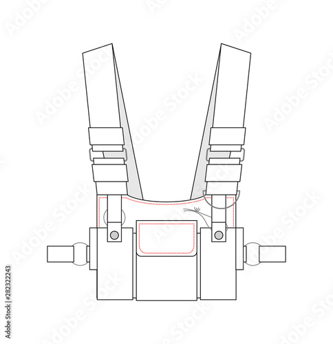 Vector illustration of work vest. Front view - Vektorgrafik