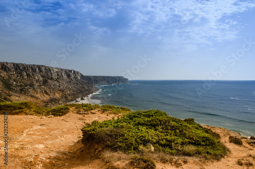 Wild and undiscovered beaches and cliffs in the Algarve's West Coast, near Lagos, Portugal. 