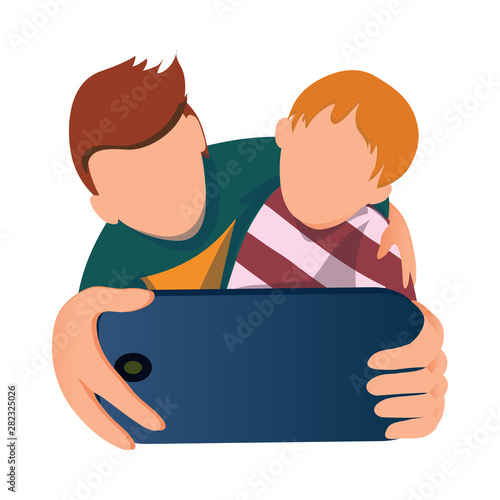 Cute modern brotherhood funny selfie at school party