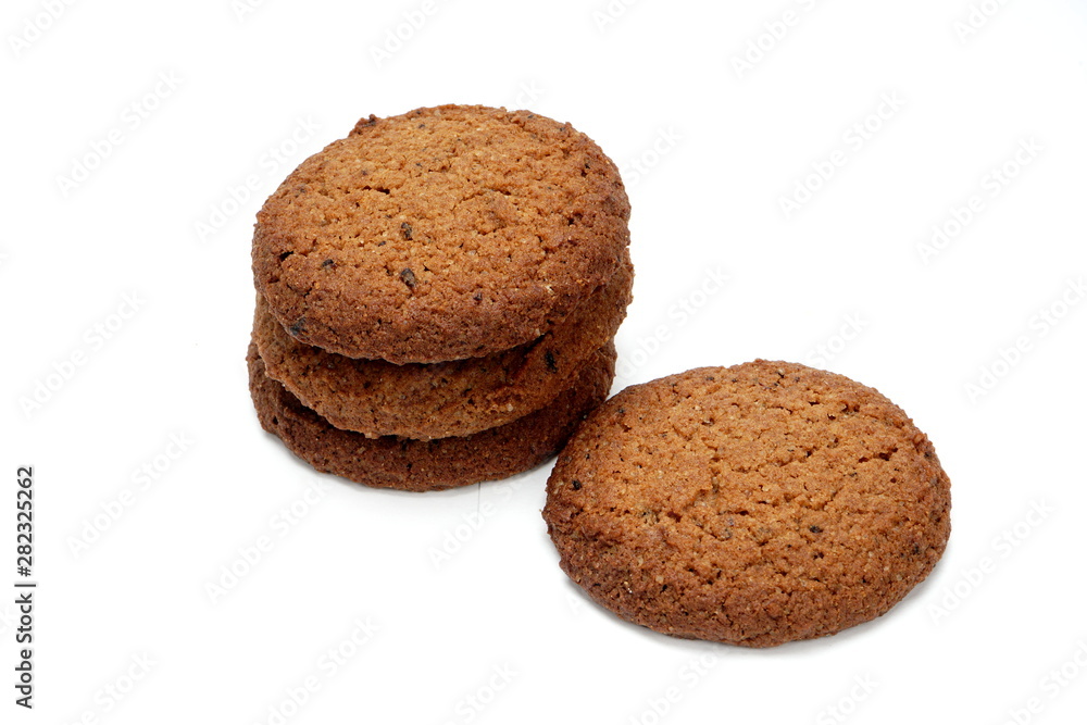 homemade oatmeal cookies isolated on white background homemade oatmeal cookies isolated on white background