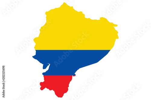 Ecuador flag map. Vector illustration