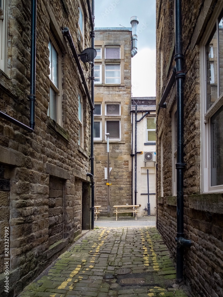 narrow street in old town Architecture,Burnley