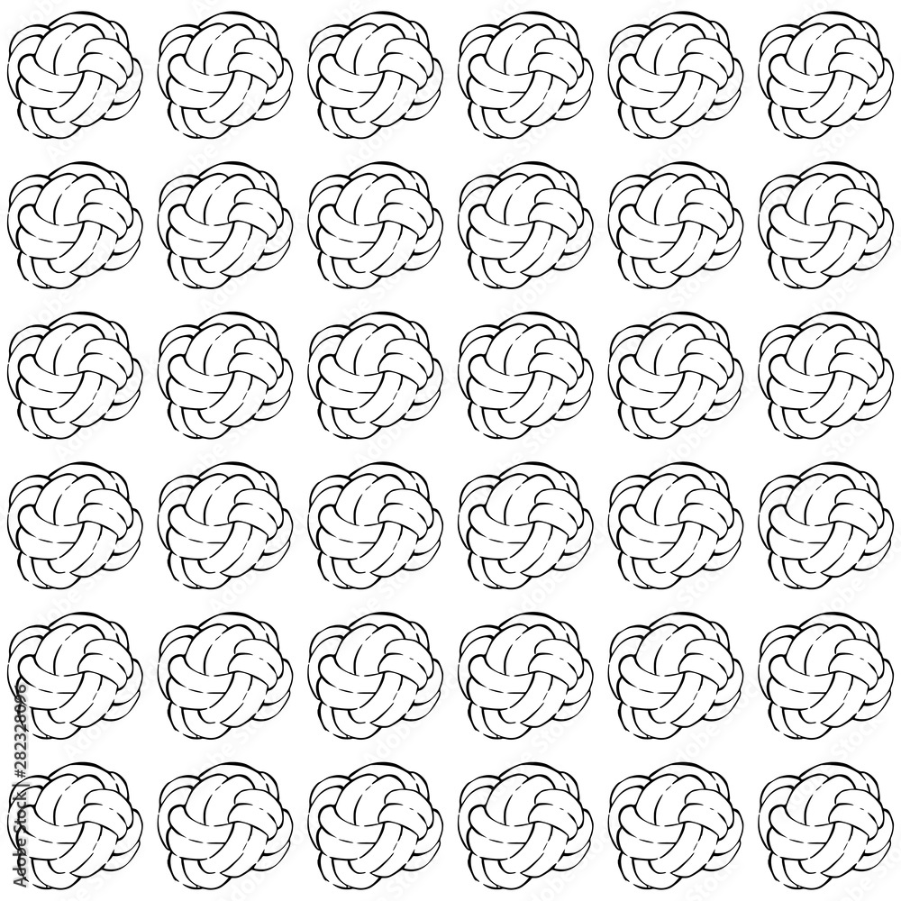 Modern knot pillow outline doodle pattern. Coloring book page for children and adults. Design for fabric Modern knot pillow outline doodle pattern. Coloring book page for children and adults. Design for fabric