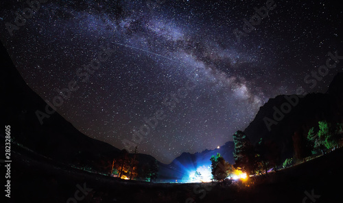 Milky Way Arch in a mountain valley, Arkhyz