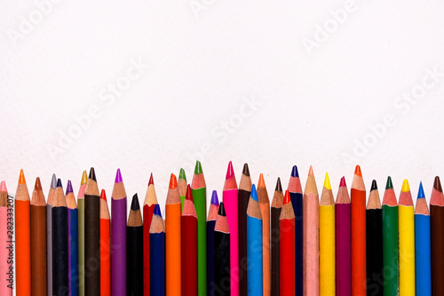 Colored pencils isolated.