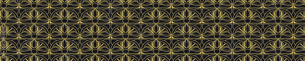 Vector modern geometric tiles pattern. Golden shapes. Abstract art deco seamless luxury background. Vector modern geometric tiles pattern. Golden shapes. Abstract art deco seamless luxury background.