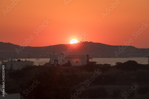 Sun rise in Pollonia village