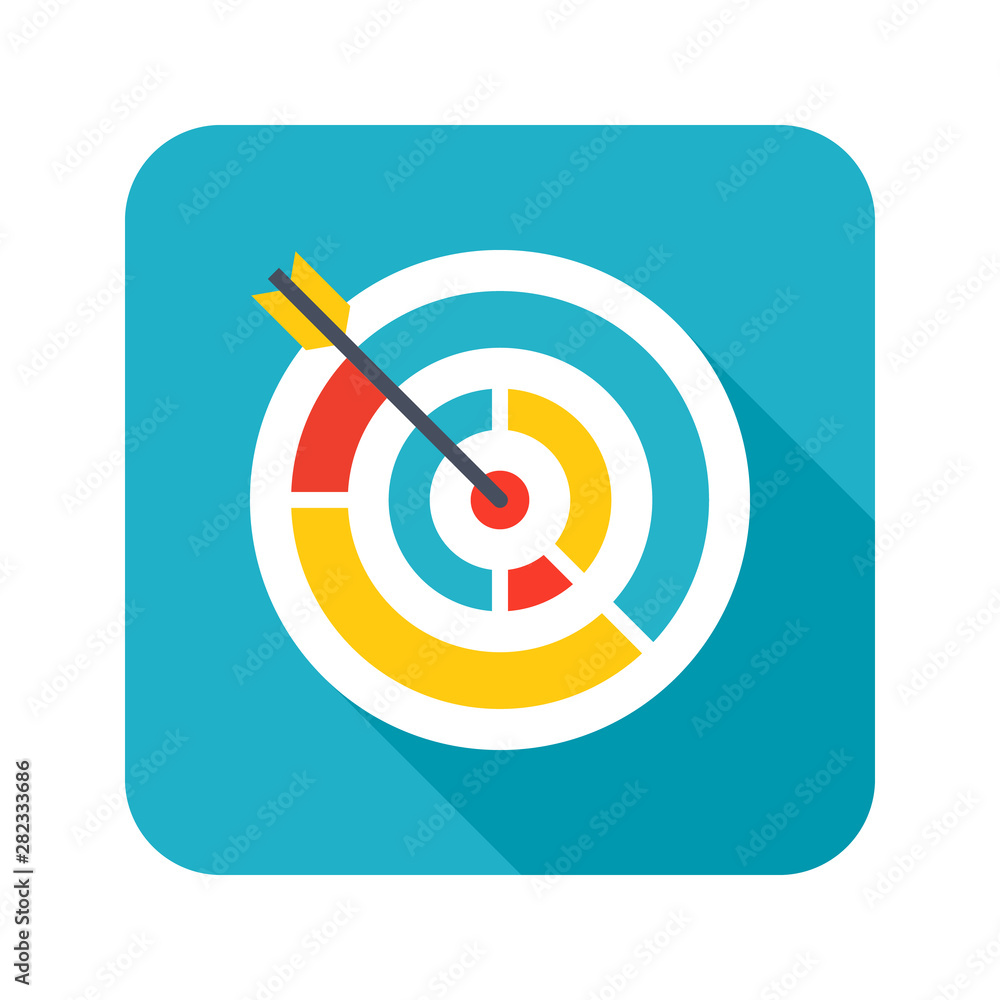 Target modern stylish icon with long shadow Target modern stylish icon with long shadow