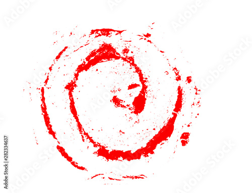 red grunge curl, on white