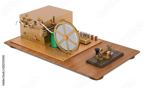 Morse code telegraphy device, 3D rendering