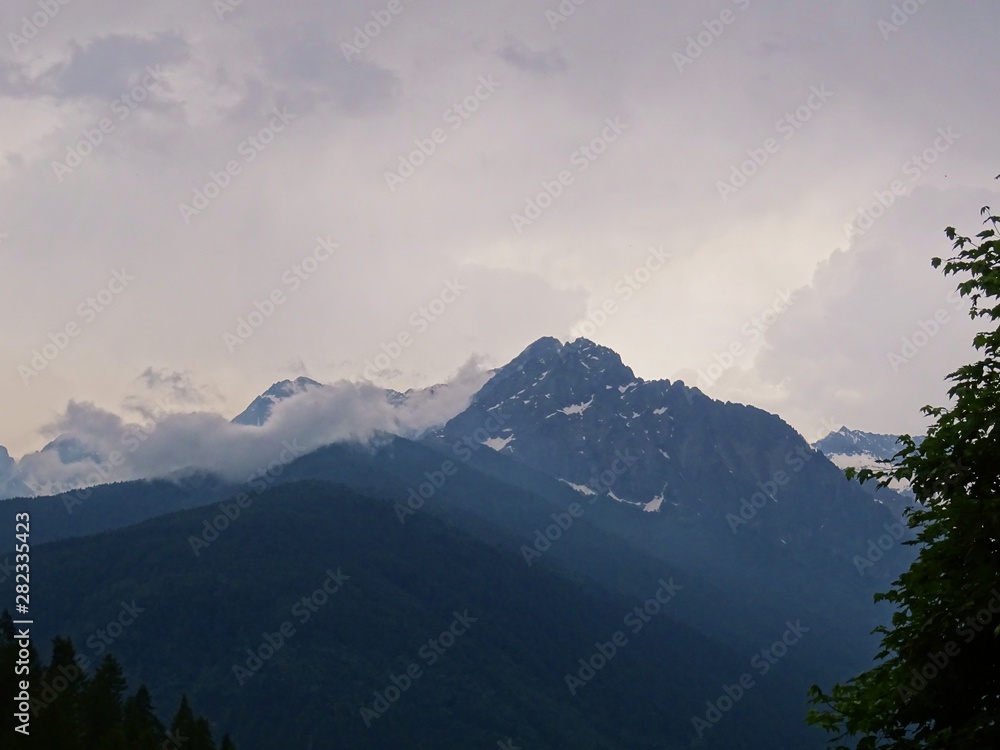 The Alps of Val Camonica near the town of Vezza D'oglio, Italy - June 2019.