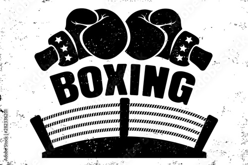 Retro emblem for boxing