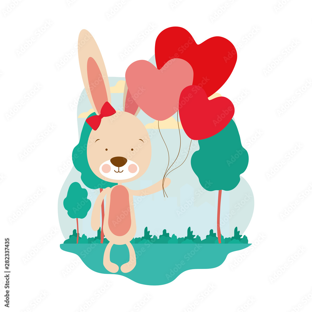 cute bunny with helium balloons cute bunny with helium balloons
