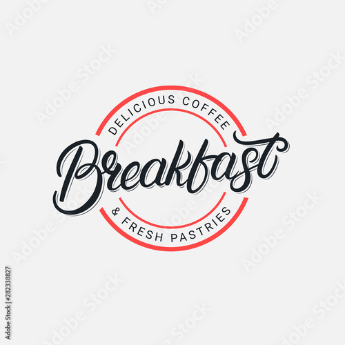 Breakfast hand drawn lettering logo